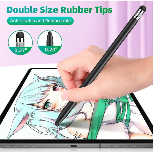 Stylus for Touch Screens Stylus for ipad,iPhone,Android Two Size Rubber Tips Tablet Stylus High Sensitivity & Precision No Scratches