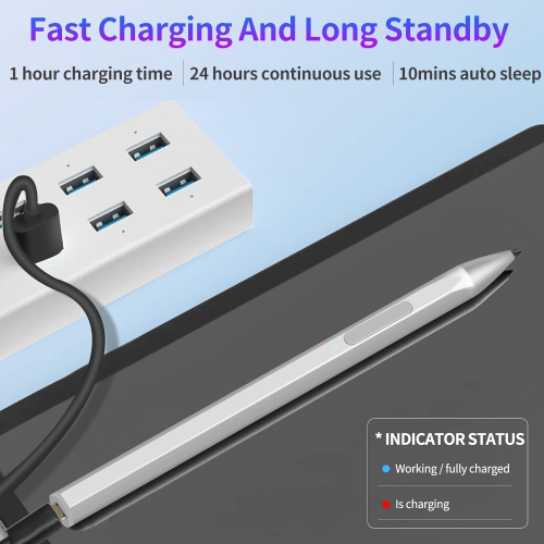 Stylus Pen for Microsoft Surface Pro 9/8/7/6/5/4/3/X Surface Laptop/Book/Studio Surface Go/Go2/Go3, 4096 Pressure Sensitivity, Magnetic Attachment,