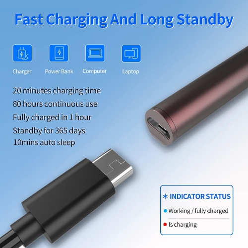 Stylus Pen for HP Envy X360 Pavilion X360 Specter X360 Spectre X2 Envy X2 Rechargeable MPP 2.0 Tilt Active Pen with 4096 Pressure Sensitivity, Palm