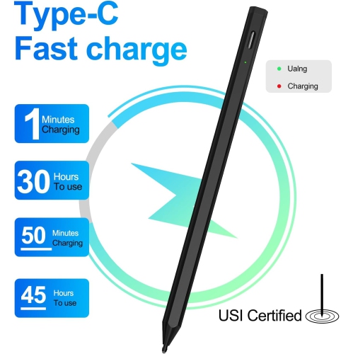 USI 2.0 Stylus Pen for HP Chromebook, ASUS Chromebook, Lenovo Chromebook, Amazon Fire Max 11, and Google Pixel Tablet, with 4096 Level Pressure, Palm