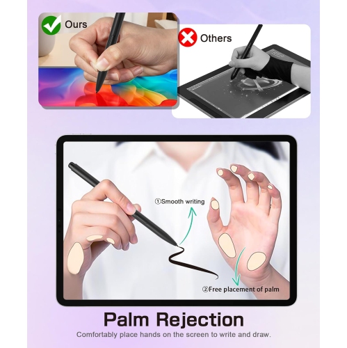 Magnetic EMR Stylus Compatible with Remarkable 2, Replacement Digital Pen with Eraser, 4096 Pressure Levels, Palm Rejection, Tilt Support, for