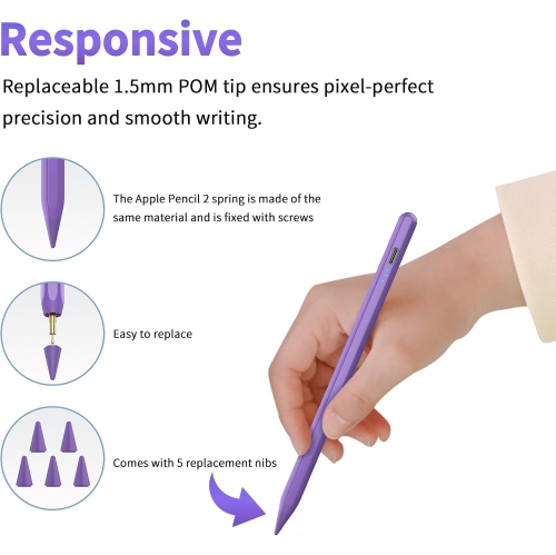 Stylus Pen for iPad with Palm Rejection, Pencil for iPad 10th/9th/8th/7th/6th Gen, for iPad Pro 11/12.9,for iPad Air 5th/4th/3rd Gen,for iPad Mini