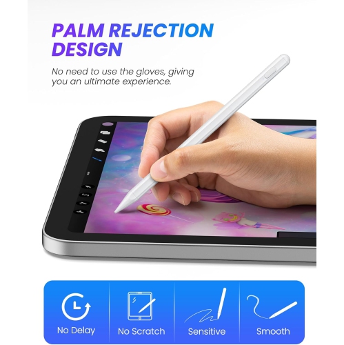Stylus Pen for iPad - Palm Rejection, Tilt, Fast Charging iPad Pencil for Apple iPad Pro 11/13, Pro 12.9 6/5/4/3, iPad Air M2, Air 5/4/3, iPad