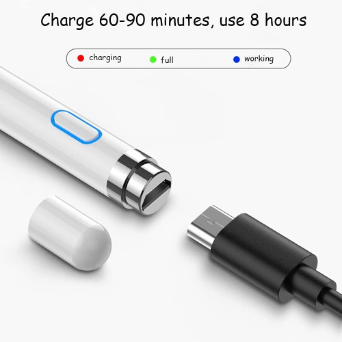 Active Digital Stylus Pen for Android,iOS, iPad/iPad 2/New iPad 3/iPad4/iPad Pro/iPad Mini/iPad Mini 2/3 /4 and Most Tablet,1.5mm Fine Point