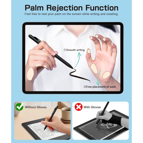 EMR Stylus Compatible with Remarkable 2, Replacement Digital Pen with Eraser, 4096 Pressure Levels, Palm Rejection, Tilt Support, for