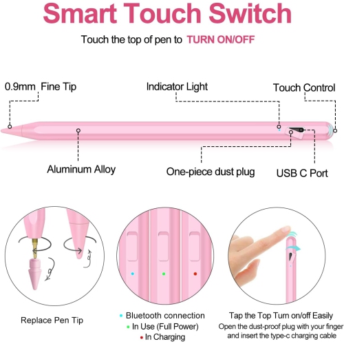 Stylus Pen for iPad, Apple Pencil for iPad 9th Gen,Apple Pen for iPad 10th Gen,iPad Pencil for iPad(2018-2022), iPad Pro11/iPad Pro12.9 3/4/5/6th