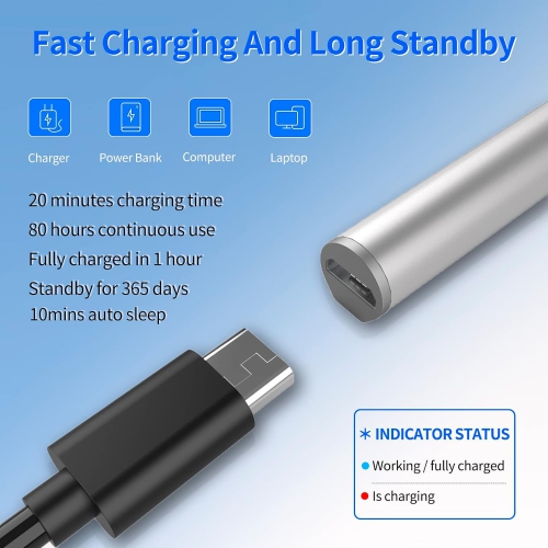 Stylus Pen for HP Envy X360 Pavilion X360 Specter X360 Spectre X2 Envy X2 Rechargeable MPP 2.0 Tilt Active Pen with 4096 Pressure Sensitivity, Palm