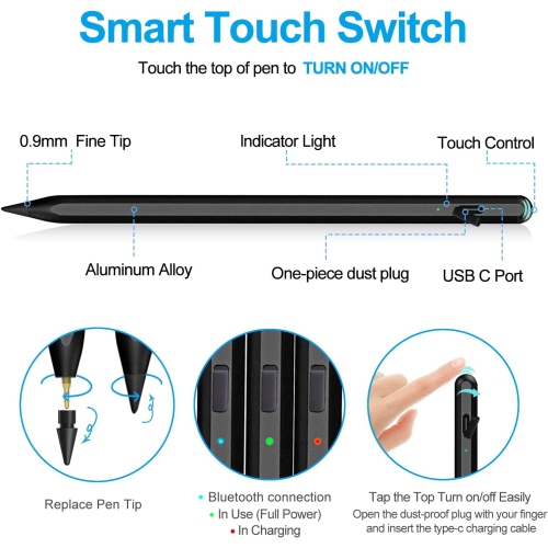 Stylus Pen for iPad, Apple Pen for iPad 9th Gen,iPad Pen for iPad 10th Gen,iPad Pencil for iPad(2018-2022), iPad Pro11/iPad Pro12.9 3/4/5/6th Gen,