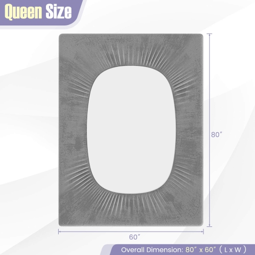 Costway Queen Size Mattress Protector with Deep Pocket Sponge Padding Anti-slip Bottom Gray