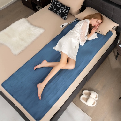 Costway 71 x 30 Inch Twin Size Heating Massage Table Warmer with 5 Heating Levels 8H Timer