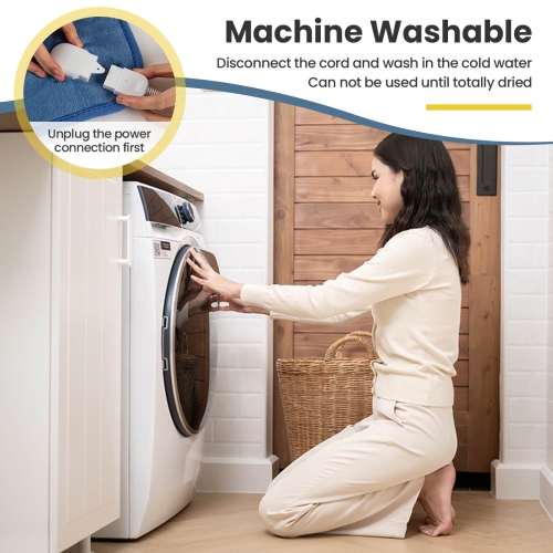 Costway 71 x 30 Inch Twin Size Heating Massage Table Warmer with 5 Heating Levels 8H Timer