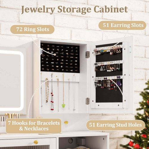 Costway Vanity Set with Mirror and Lights 3 Lighting Modes & Adjustable Brightness