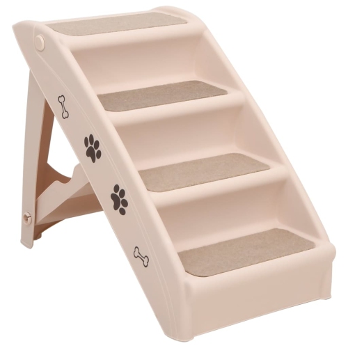 Escalier pliant pour chiens vidaXL crème 62x40x49.5&nbsp;cm