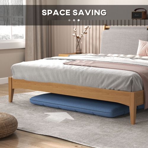 Canapé-lit pliant de 51&nbsp;po de HOMCOM, canapé-lit pliable 2 places, canapé-lit réglable en lin avec dossier à 9 positions, 2 oreillers et siège