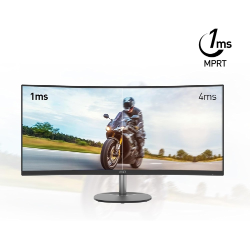 MSI Pro MP341CQ, 34" Monitor, 3440 x 1440(UWQHD) VA, 100Hz, TUV Certified Eyesight Protection, 4ms, Displayport, HDMI, Tilt