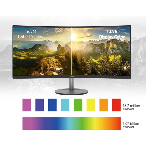 MSI Pro MP341CQ, 34" Monitor, 3440 x 1440(UWQHD) VA, 100Hz, TUV Certified Eyesight Protection, 4ms, Displayport, HDMI, Tilt