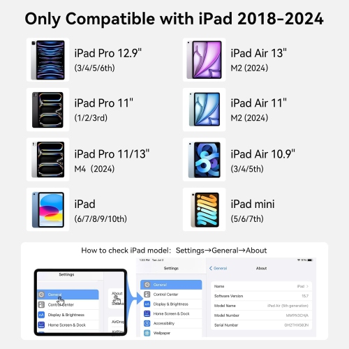 Stylus Pen for iPad,Fast Charge,Active iPad Pencil With Tilt Sensitivity&Palm Rejection For iPad(6/7/8/9/10th),iPad Air(3/4/5/M2),iPad
