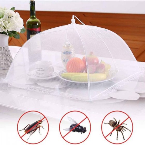 Food Cover For Outside 1 Pcs Reusable Food Tent Fruit Cover Pop-Up Food Nets Outdoors Mesh Screen Collapsible ,White