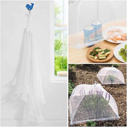 Food Cover For Outside 1 Pcs Reusable Food Tent Fruit Cover Pop-Up Food Nets Outdoors Mesh Screen Collapsible ,White