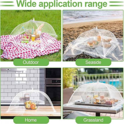 Food Cover For Outside 1 Pcs Reusable Food Tent Fruit Cover Pop-Up Food Nets Outdoors Mesh Screen Collapsible ,White