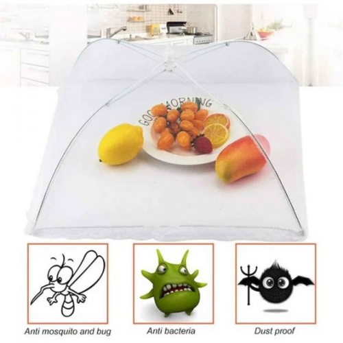 Food Cover For Outside 1 Pcs Reusable Food Tent Fruit Cover Pop-Up Food Nets Outdoors Mesh Screen Collapsible ,White