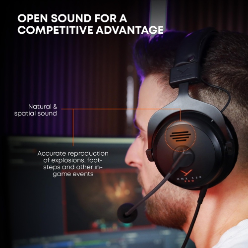 beyerdynamic MMX 330 PRO Open Back Gaming Headset with STELLAR.45 Driver and Condenser Microphone