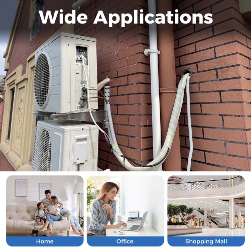 Costway 25 FT Air Conditioning Copper Tubing Hose Extension for Mini Split AC Includes 1/4 inch & 3/8 inch O.D. pipes