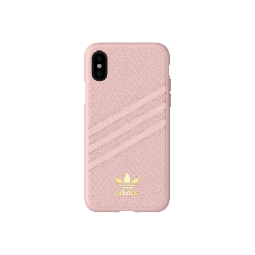 Adidas 3-Stripes Snap Case for Apple iPhone XS and X - Pink Snake / Gold