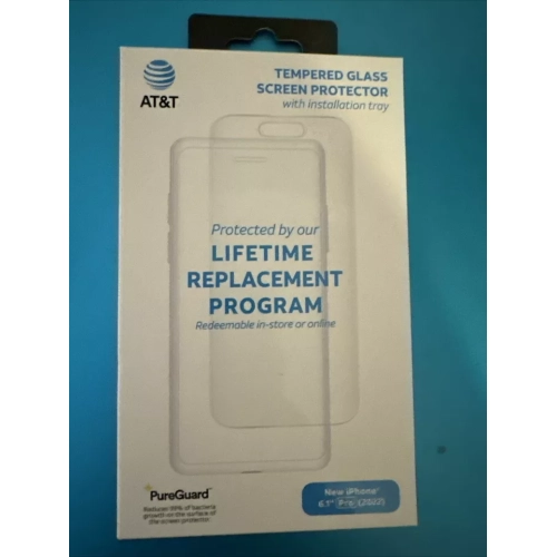Protecteur d'écran antimicrobien en verre trempé D'AT&T pour iPhone 14 Pro