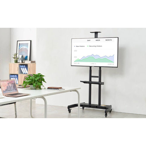 Image 3 of 7.. North Bayou Mobile TV Cart with 55" - 85" Mount