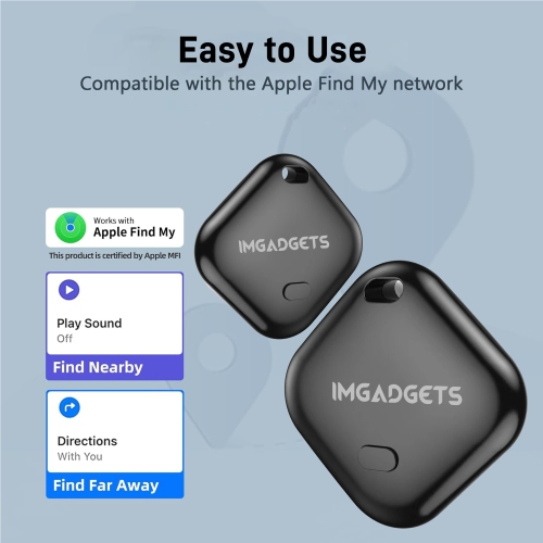 Balise intelligente d'IMGadgets | Compatible avec Localiser d’Apple | Balise de suivi universelle | Compacte et légère | Durable et résistante à