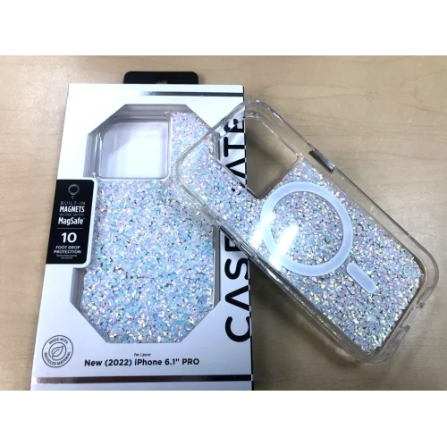 Étui de Case-Mate pour iPhone 14 - Diamant scintillant [protection contre les chutes de 10 pi] [compatible avec MagSafe] Étui magnétique avec jolies