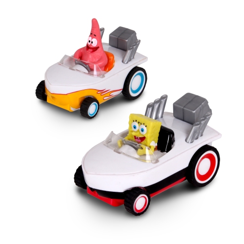 NKOK Pull Back Hot Rod Boat Bundle - Patrick and Spongebob