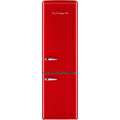 CLASSIC RETRO  Unique Retro 22" 9 Cu. Ft. Bottom Freezer Refrigerator (Ugp-275L R Ac) - Candy In Red