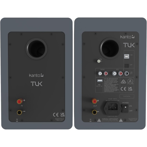 Kanto TUK Powered Bookshelf Speakers w/ Built-in USB DAC, Dedicated RCA w/ Phono Pre-amp, Bluetooth, AMT Tweeter & 5.25" Aluminum Driver