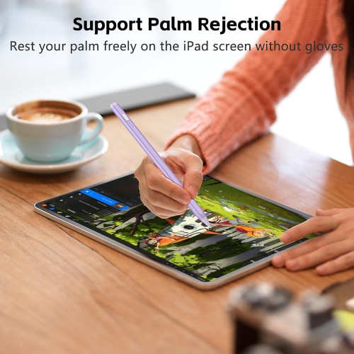 Stylus Pen for iPad With Palm Rejection, Tilt Sensitive - Compatible With iPad 10th/9th/8th/7th/6th, Pro 11/12.9in, Air 5th/4th/3rd, Mini 6/5