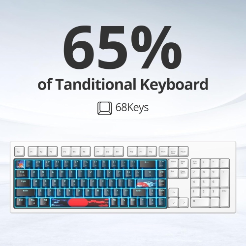 60% Wired Gaming Keyboard, 68 Keys Portable Mechanical Keyboard, Compact Mini Keyboard with RGB Backlit Red Switch PBT Keycaps for Win Laptop