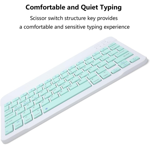 Ultra-Slim Rechargeable Bluetooth Keyboard Portable Compact Wireless Keyboard for Android Windows Samsung Galaxy Tab Tablet Smartphone Cell Phone iOS
