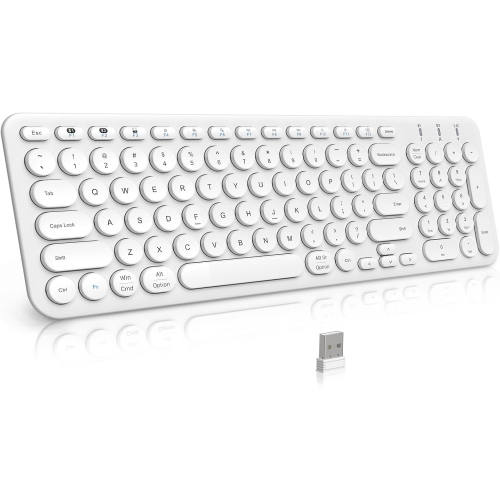 Wireless Bluetooth Keyboard Rechargeable, Slim Sleek Design, Bluetooth & USB Multi-Device Switching, Quiet Typing, Separate Numeric Keypad, for