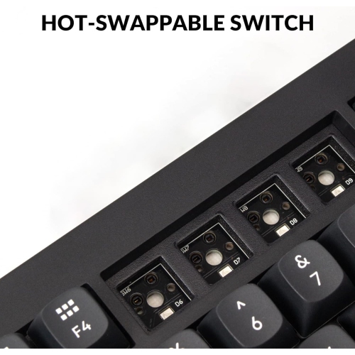 V1 Max Wireless Custom Mechanical Keyboard, QMK/VIA Programmable 75% Layout Bluetooth 5.1/2.4 GHz/Wired RGB with Hot-swappable Gateron Jupiter Banana