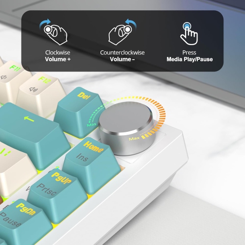 400PRO 75% Wireless Mechanical Keyboard with Knob, Gasket Hot Swappable RGB Gaming Keyboard, Bluetooth/2.4GHz/USB-C Custom Keyboard with Pre-lubed