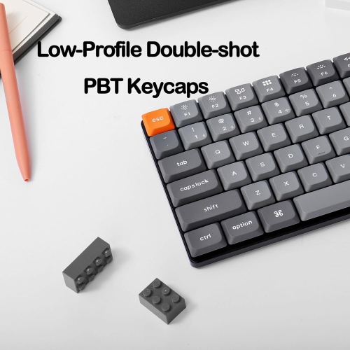 K3 Max Ultra-Slim Wireless Mechanical Keyboard, QMK/VIA Programmable Bluetooth 5.1/2.4 GHz/Wired with White Backlight Low Profile Gateron Mechanical