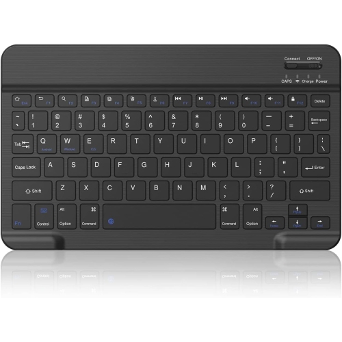 Ultra-Slim Bluetooth Wireless Keyboard, Portable Mini Rechargeable Keyboard for iPad, iPhone, Tablet, Laptop, MacBook, Multi-Device Keyboard