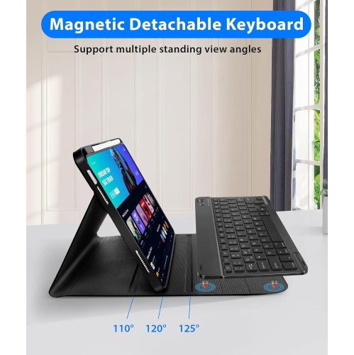 iPad 10th Generation Keyboard Case, iPad 10.9 inch 2022 Case with Keyboard, Detachable Keyboard Case for iPad 10th Gen, 7 Colors Backlit, 2 Bluetooth