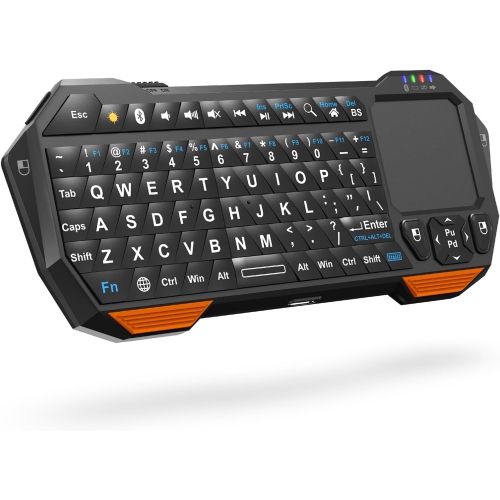 Mini Bluetooth Keyboard, Wireless Portable Lightweight with Built-In Touchpad, Compatible with Apple TV, PS4, HTPC/IPTVVR Glasses, Smartphones and