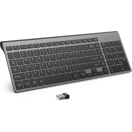 Wireless Keyboard,2.4G Slim and Compact Wireless Keyboard for PC, Mac,iMac,Desktop, Computer, Laptop, Smart TV,Windows XP/Vista/7/8/10 by -Black and