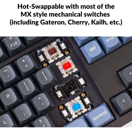 V1 Hot-swappable Custom Mechanical Keyboard, 75% Layout Knob QMK/VIA Programmable RGB Backlight, Type-C Wired with Keychorn K Pro Brown Switch for