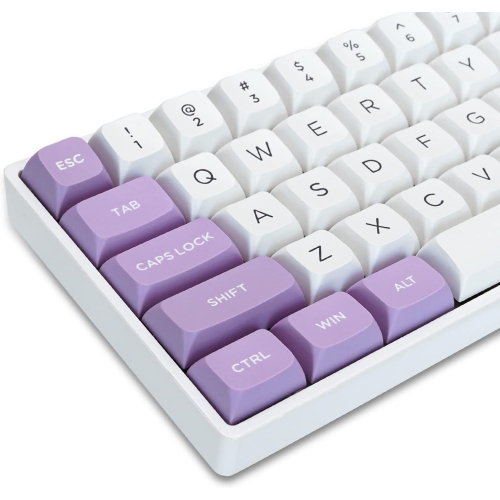 OECECA  189 Keys Double Shot White/purple Keycaps, Pbt Custom Keyboard Keycaps Full Set, Isa Profile Keycaps for Cherry Gateron Mx Switches 60% 65% 75%