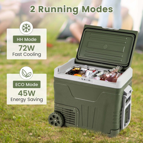Costway 12 Volt Car Refrigerator 53 QT Portable Car Fridge with -4℉~68℉ Adjustable Range