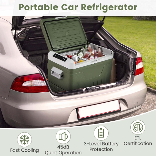 Costway 12 Volt Car Refrigerator 53 QT Portable Car Fridge with -4℉~68℉ Adjustable Range